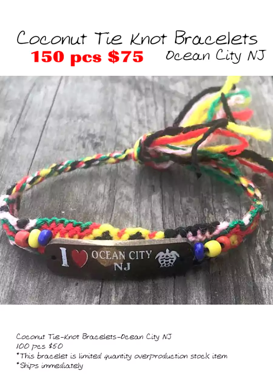 Coconut Tie Knot Bracelets-Ocean City NJ